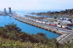 GEXR, Goderich  Exeter Railway 4001-1400-3821 switches the salt mine on Lake Huron at the Port at Goderich, Ontario. October 1, 2004.